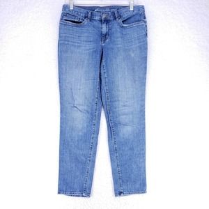 Eddie Bauer Jeans Womens Size 6 Mid Wash Specially Dyed Boyfriend Fit Slim Pants